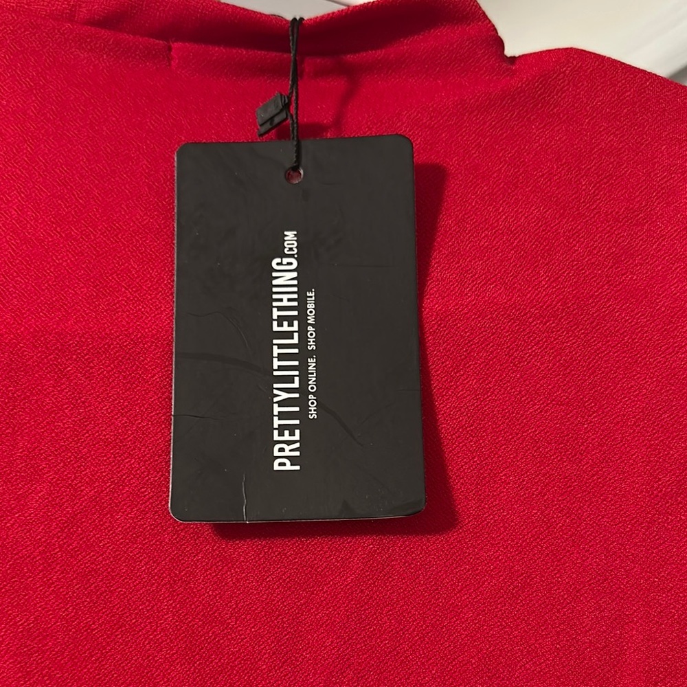 Red Ruffle Sleeve Dress - Picture 2 of 4